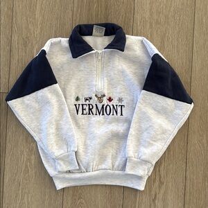 Vintage Vermont 1/4 zip embroidered sweatshirt (fits size 5/6 best) made in USA